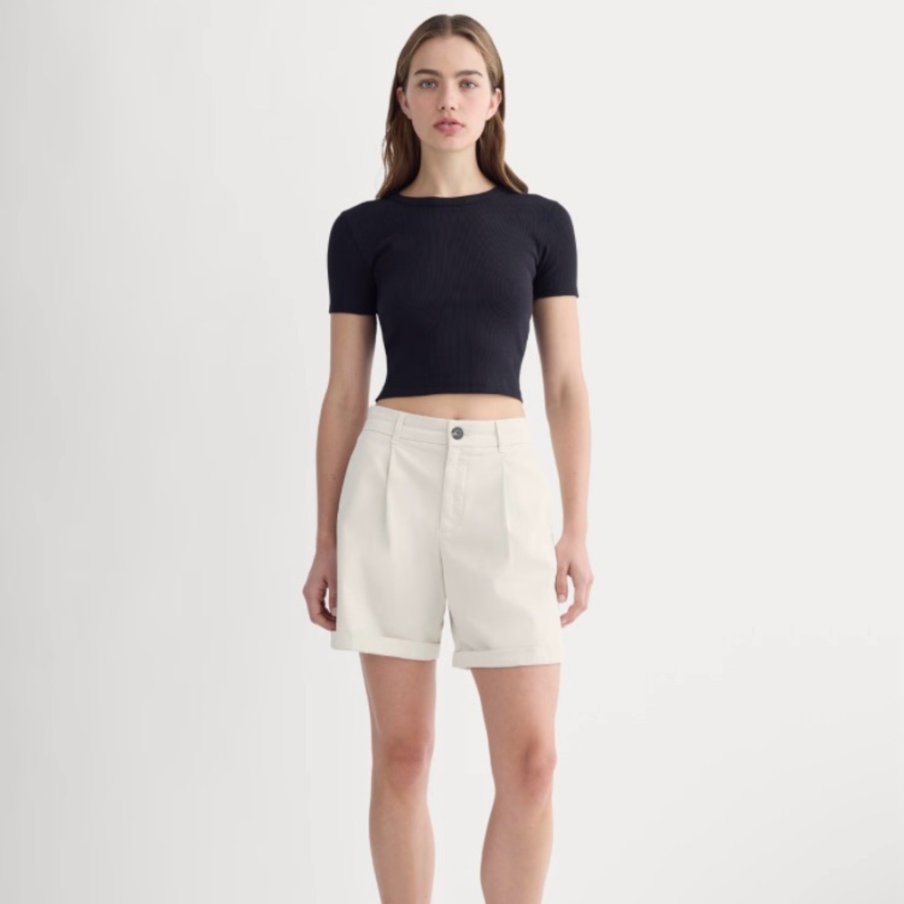 Everlane High Waist White Shorts